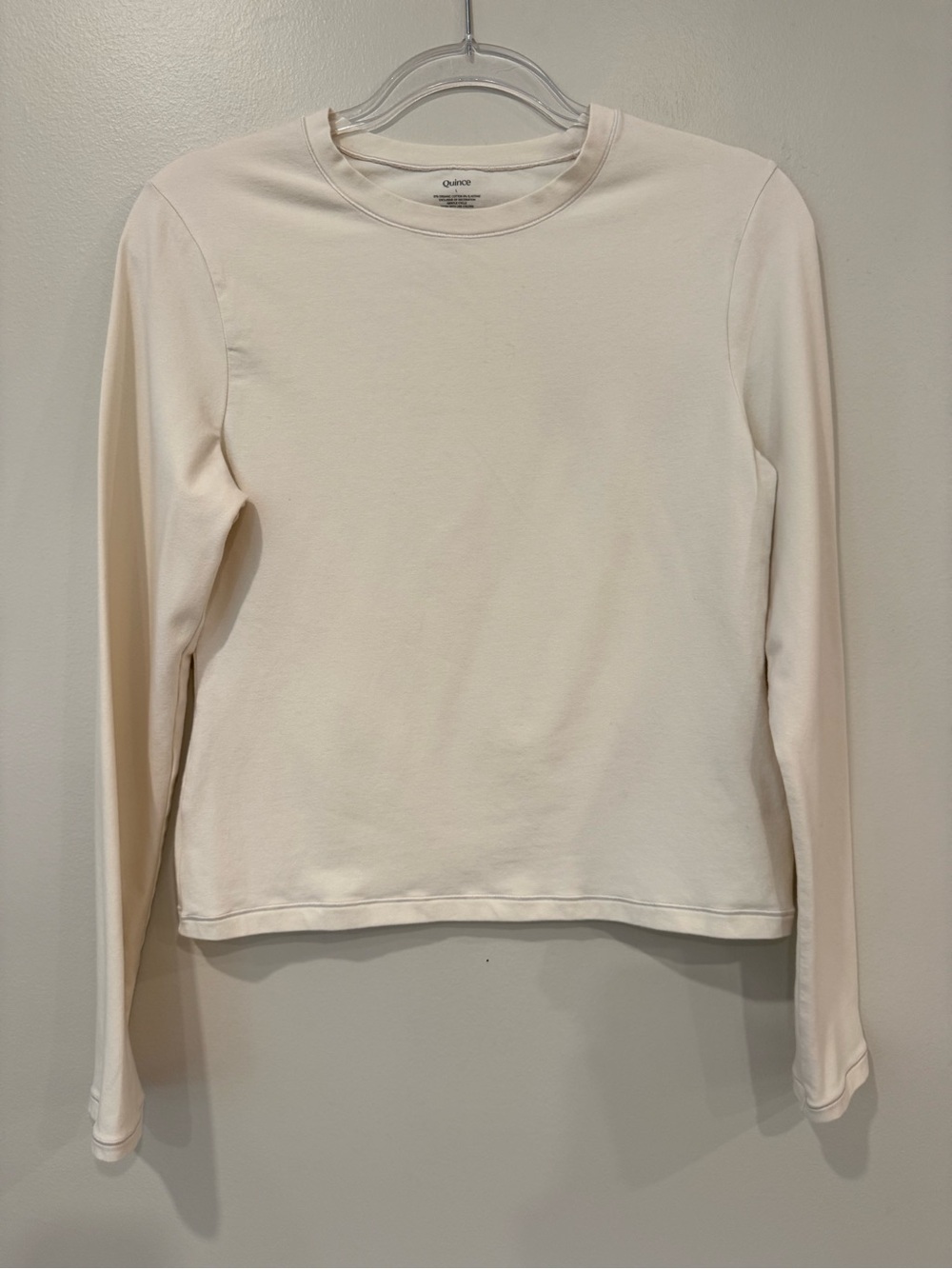 Quince Women's Long-Sleeve Crewneck Top — Cream